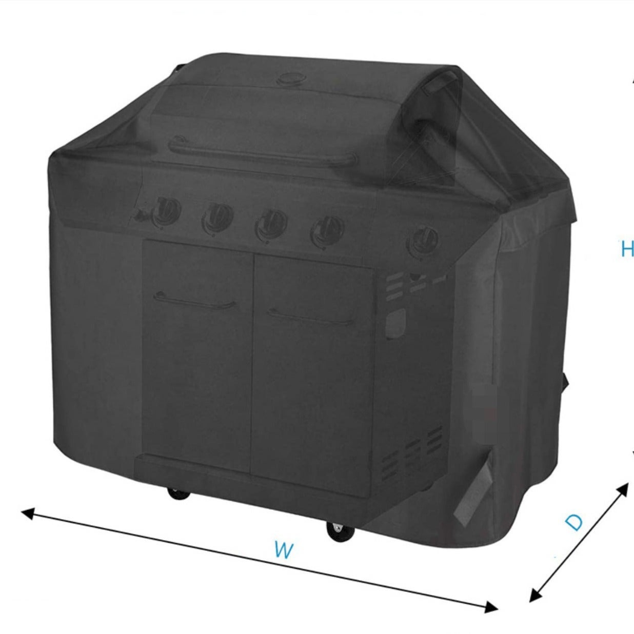 Couverture de barbecue imperméable, couverture de gril à gaz extérieur résistant noir 145x61x117cm noir - 2
