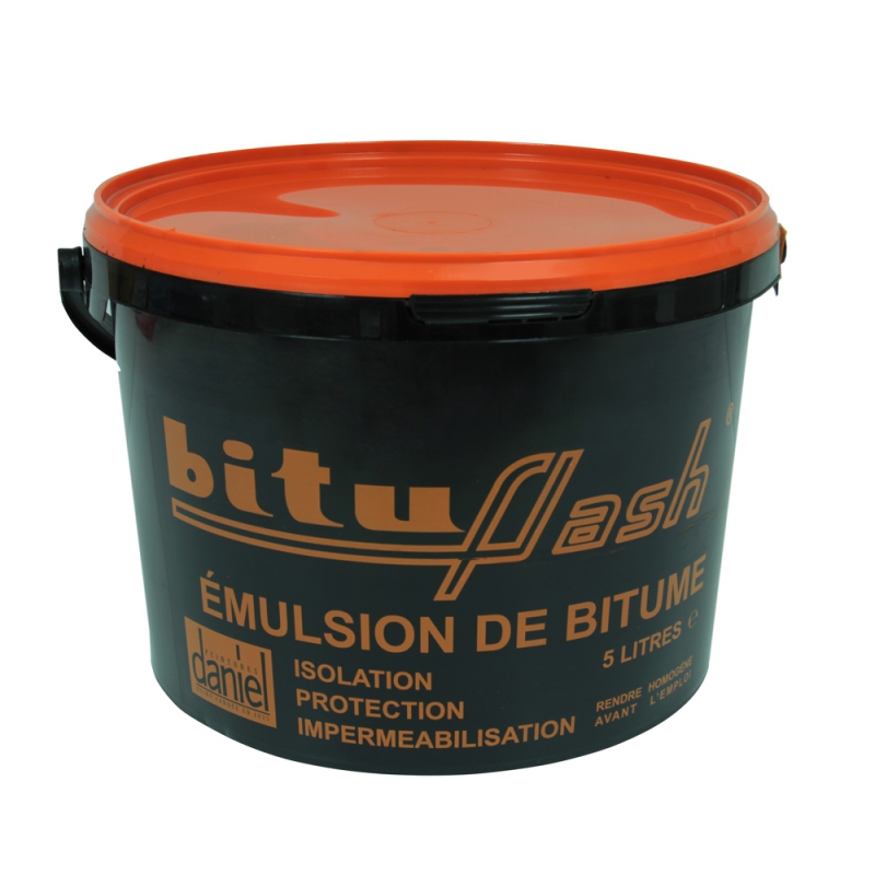 Bitume étanchéité, enduit bitumeux, maçonnerie, bois, métaux, cuve, bassin, fondation, sol, BITUFLASH 5 litres- - 2