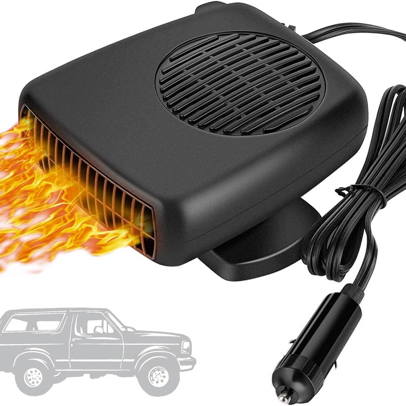Przenośny grzejnik samochodowy 12 V, gniazdo zapalniczki, odmrażacz i odmgławiacz, 2 w 1, szybkie ogrzewanie/chłodzenie