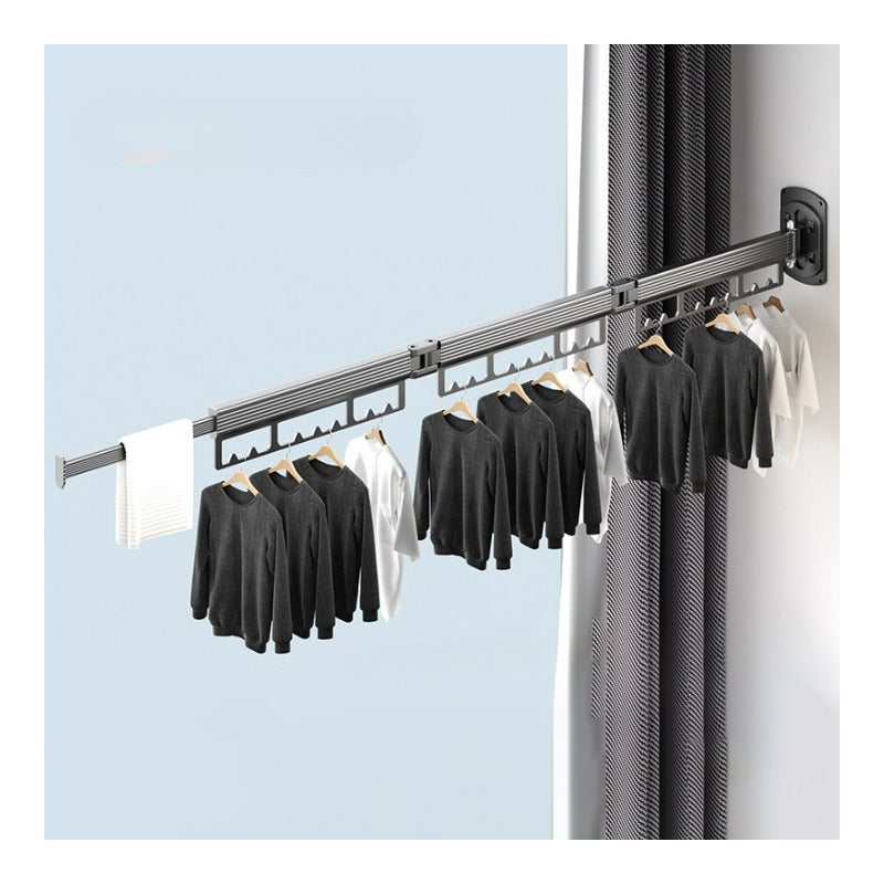 Składany wieszak na ubrania, składana suszarka do ubrań, składana półka balkonowa, suszenie ubrań i kołder, szary, 3 modele składane