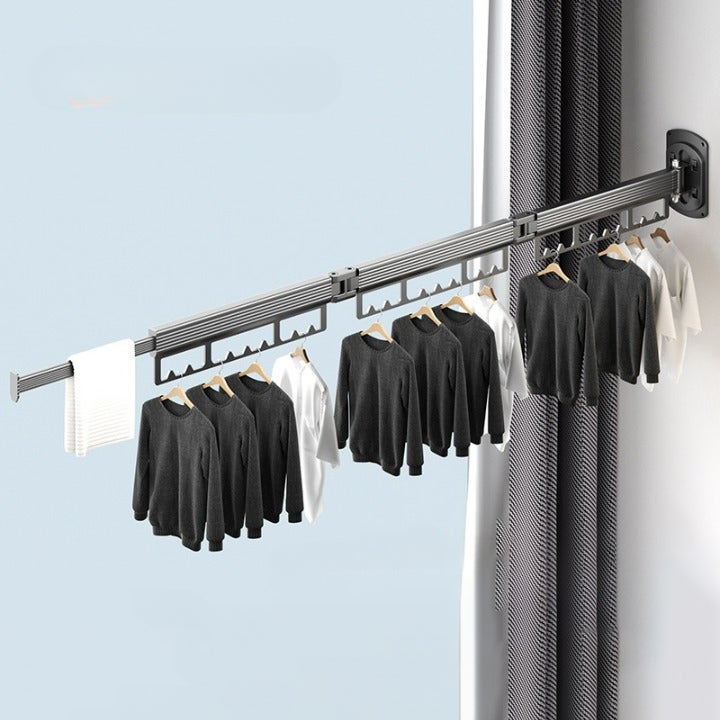 Składany wieszak na ubrania, składana suszarka do ubrań, składana półka balkonowa, suszenie ubrań i kołder, szary, 3 modele składane