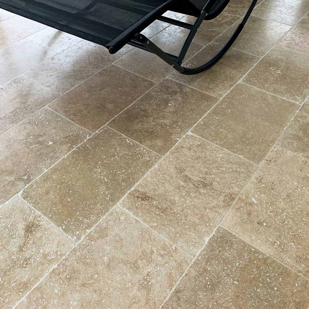 Travertin pierre naturelle mur/sol premier choix light clair PREMIUM - 61 cm x 40,6 cm x 1,2cm (vendu au m²) - Ligerio - 5