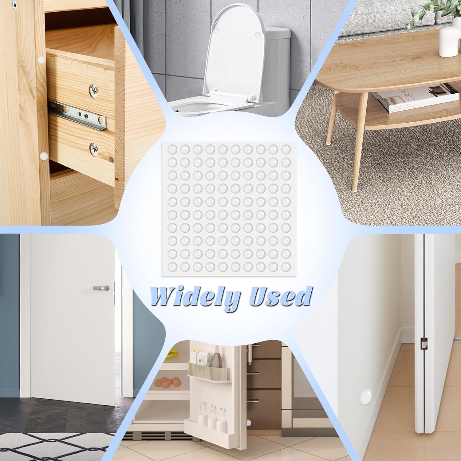 100 pezzi (8*8*2,4 mm) paraurti in silicone trasparente, paraurti autoadesivi per porte, ammortizzatori per porte di dietti - 5