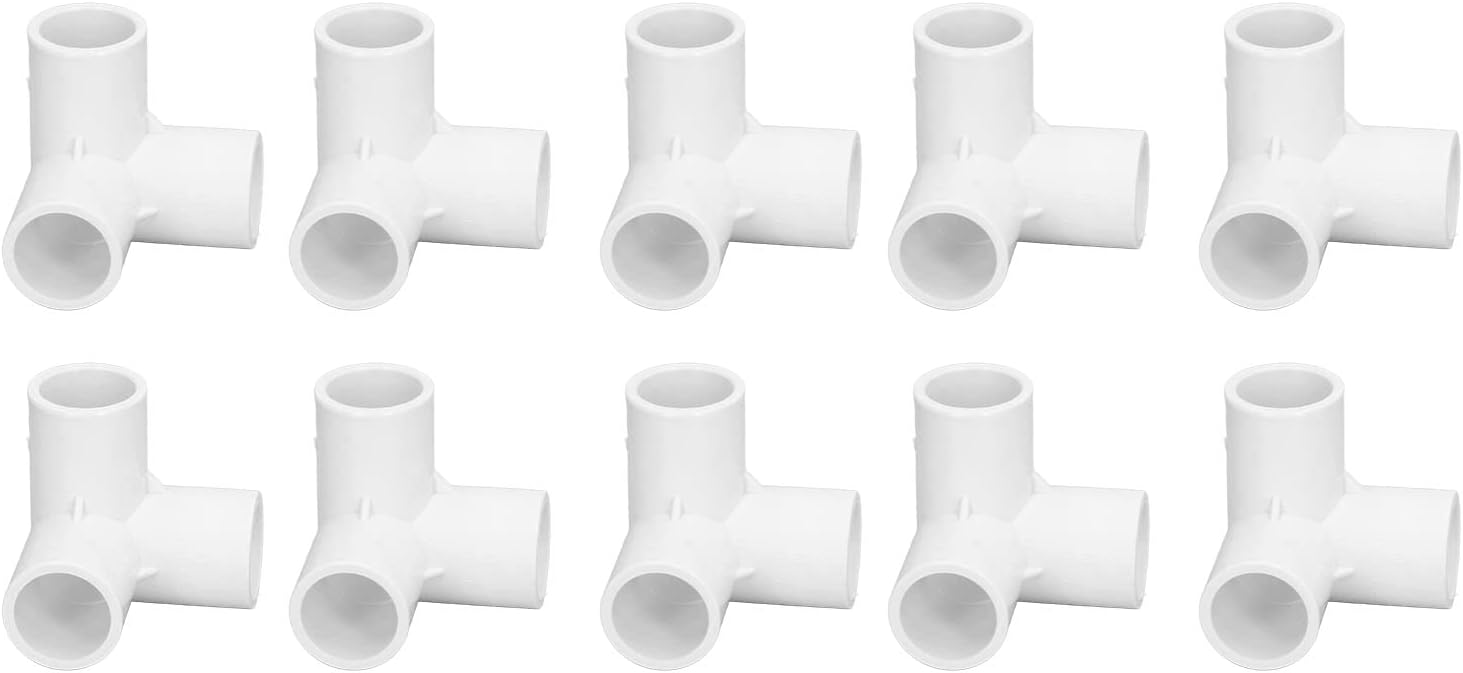 10 conectores angulares de PVC de 3 vías de 20 mm - conectores en T ...
