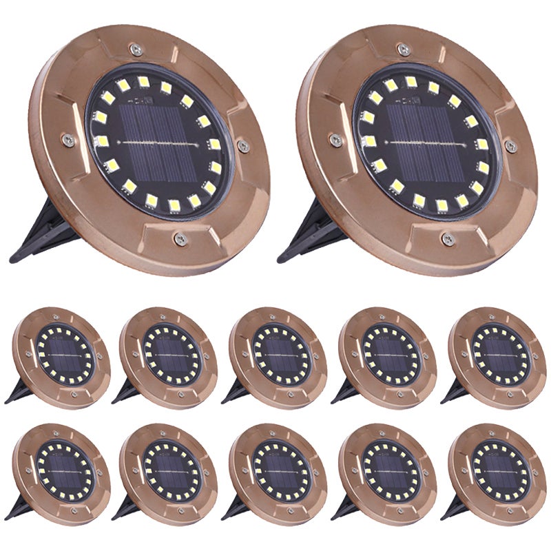 Lampy solarne zewnętrzne, 12 sztuk, lampy solarne gruntowe z 16 diodami LED, wodoodporne lampy solarne do oświetlania ścieżek (ciepłe światło)