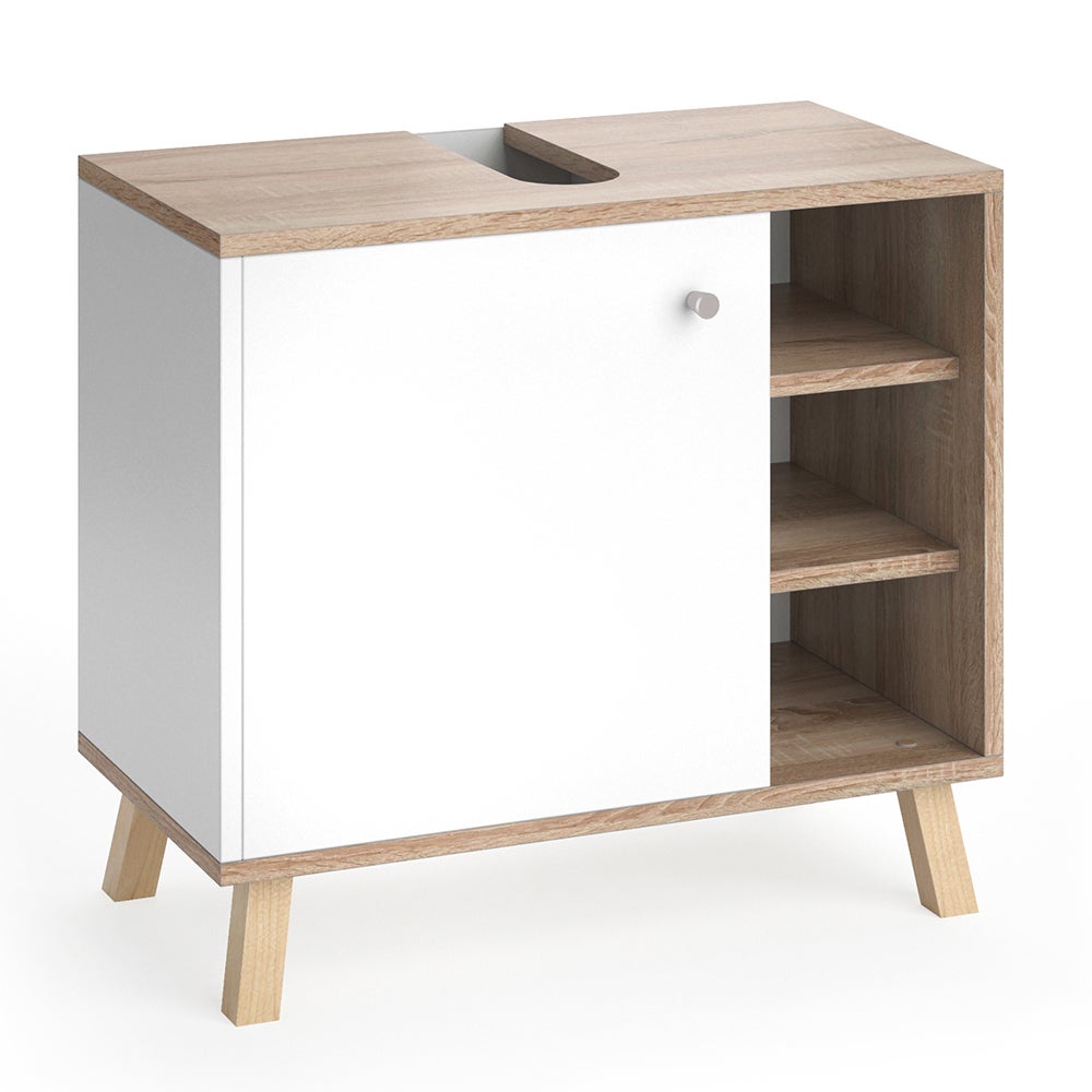 Vicco Meuble Sous Vasque Simple Leano, Anthracite/Chêne De Montagne 60x62cm Avec 2 Tiroirs 95008844 Vicco Meuble Sous Vasque Simple Leano, Anthracite/Chêne De Montagne 60x62cm Avec 2 Tiroirs 95008844