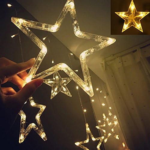 Guirlande Lumineuse 12 Étoiles LED - Lumière Blanche Chaude & 8 Fonctions - Pour Décoration Noël, Mariage et Fêtes - Usage Intérieur - 4