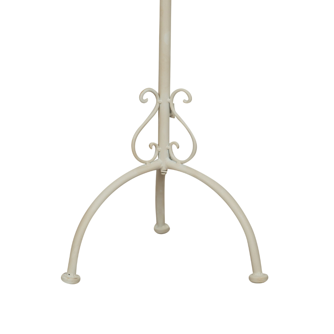 BISCOTTINI Pupitre de Musique Pliable en Fer Forgé - Chevalet Présentoir Publicitaire, Finition Blanche Antique - Porte-Menu, 46x32x139cm - 8