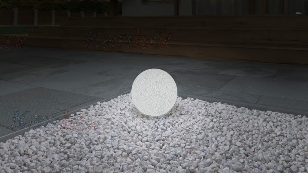 Luminaire de jardin boule imitation pierre - Sol - Ø20cm - IP65 - Granite - 3