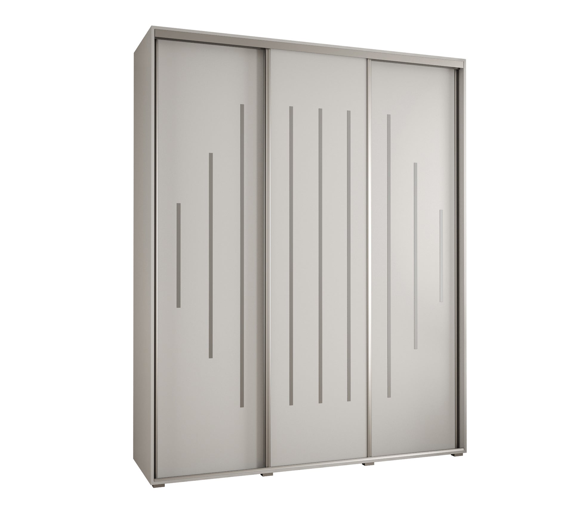 Szafa przesuwna wysoka Davos 12 200 x 45 x 235,2 cm biały + biały + u. srebrny - Abiks Meble