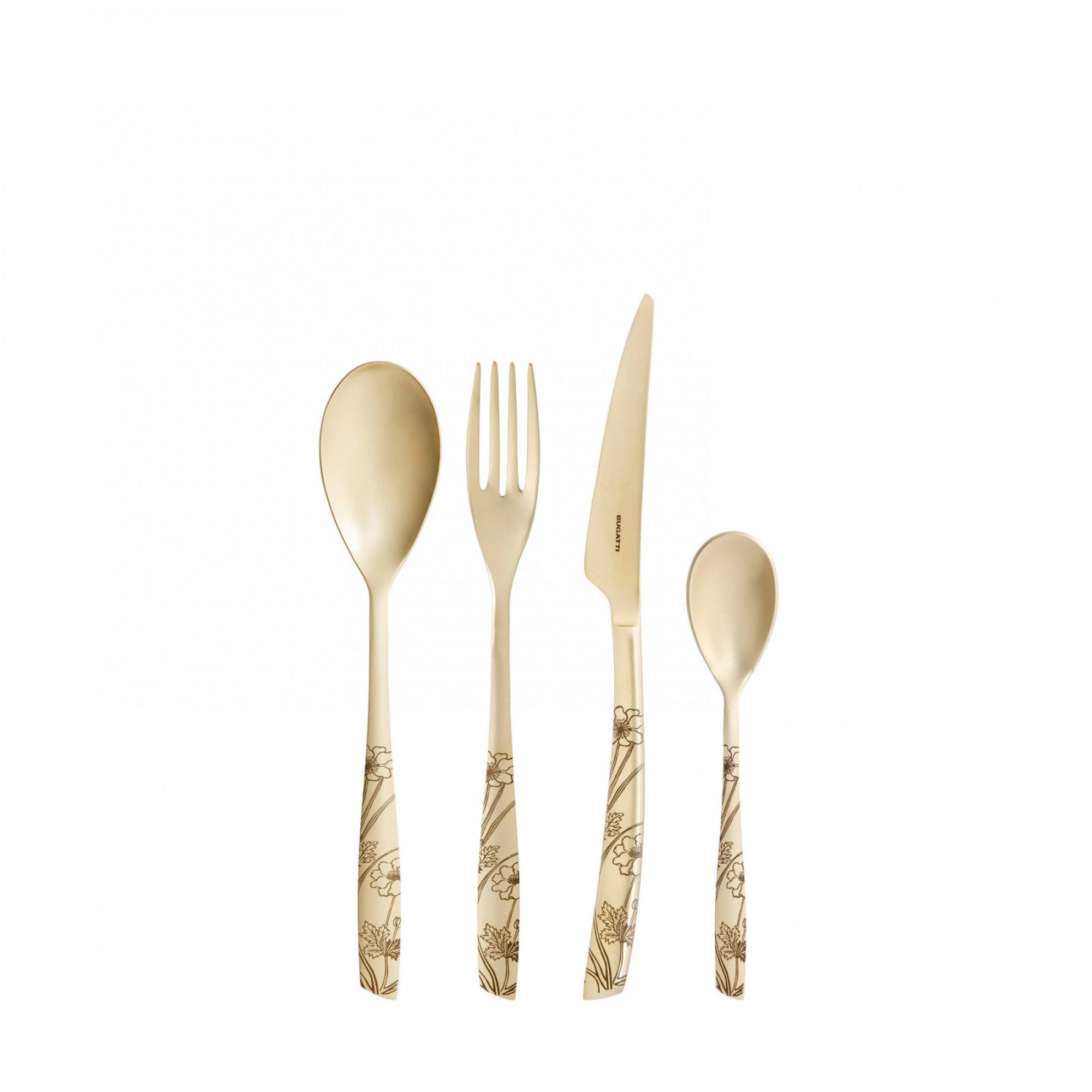 Conjunto de 24 piezas en la caja de regalo con una ventana de champán pvd de arena riviera lady champagne bugatti