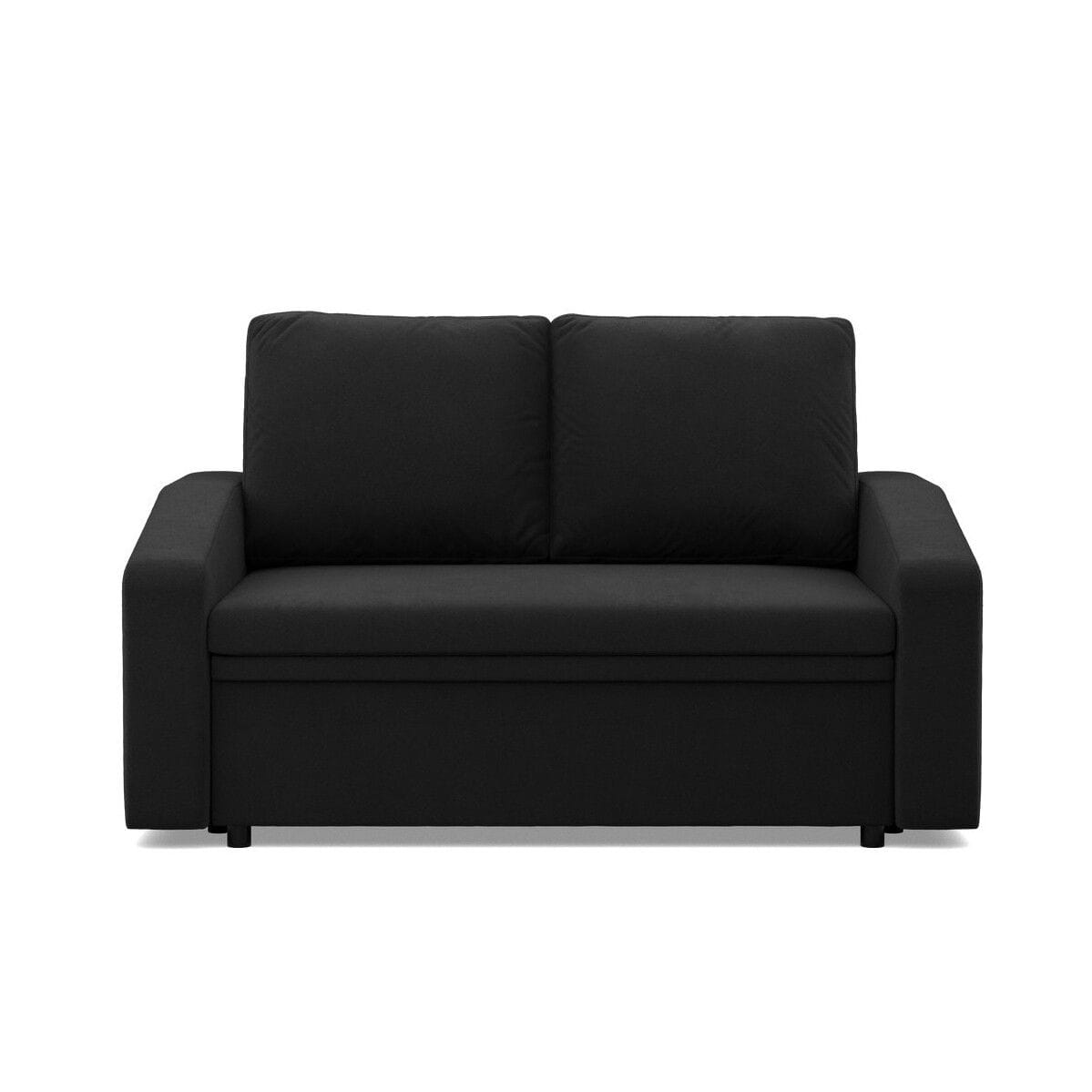 Sofa z funkcją spania, BLOM, Mikrofaza, 148x87x90 cm, czarny | TYLETEGOTU