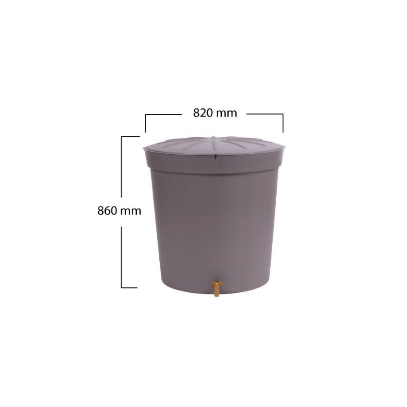 Serbatoio Acqua Piovana Prosperplast Maurano 300 Litri – Effetto Pietra Antracite, Resistente UV, Coperchio Sicuro Bambini