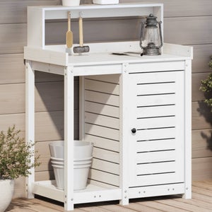 VidaXL Table De Rempotage Avec Étagères En Bois Massif De Pin Marron - Banc De Jardinage Pratique