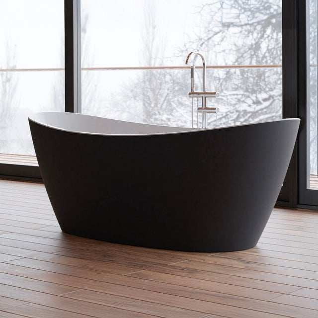 Baignoire Ilot Neroon 2.0 170 noire 170 x80 x60 cm, by SPALINA