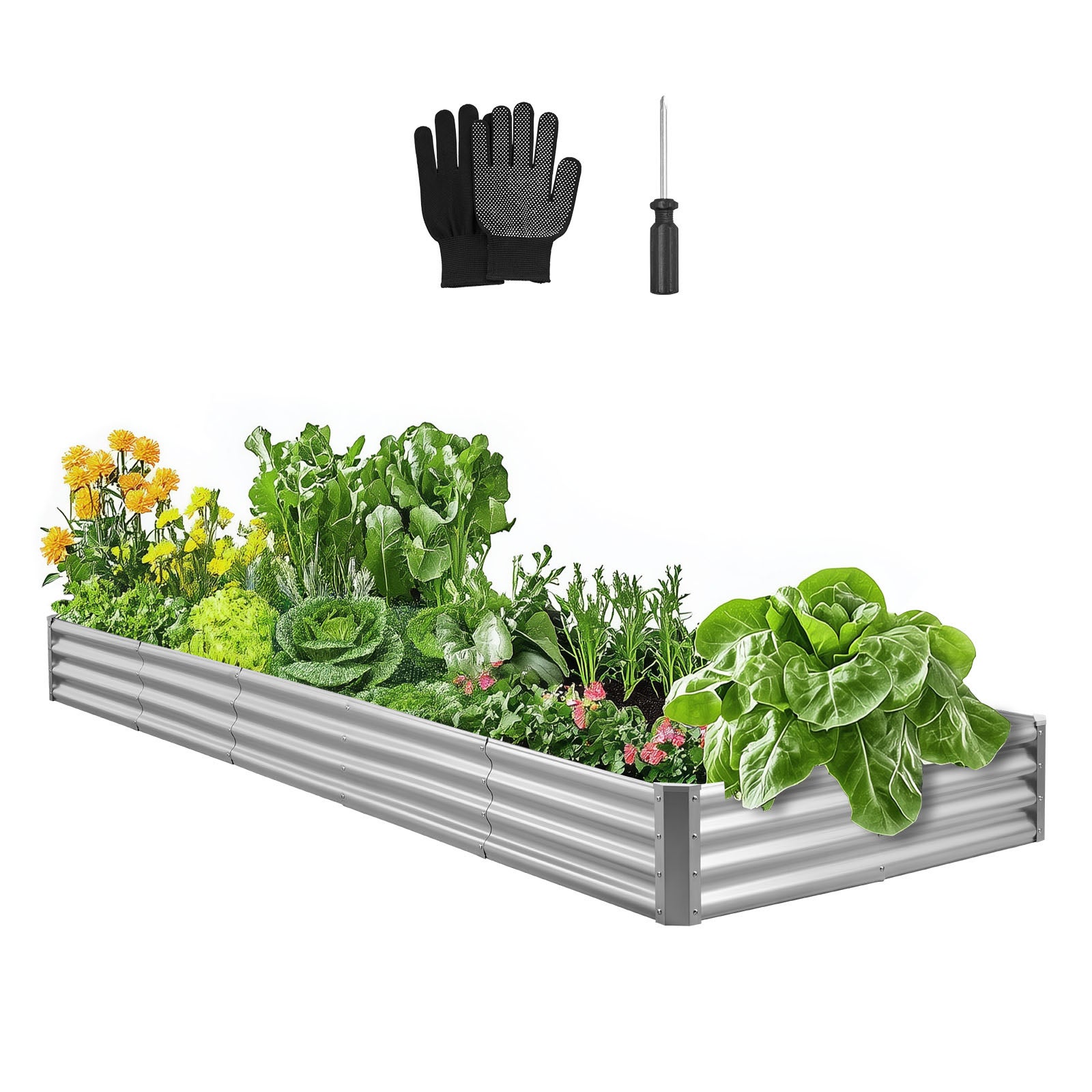 Orto rialzato in metallo VEVOR 360x120x29 cm Letto da giardino rialzato ...
