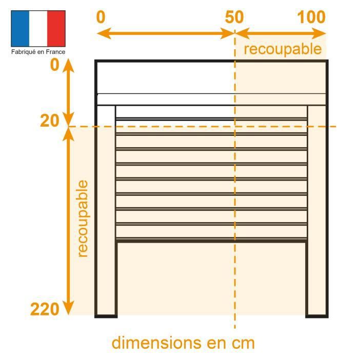 Volet roulant manuel a tirage pour porte L100 x H220 cm PVC -Coloris Blanc - - 7