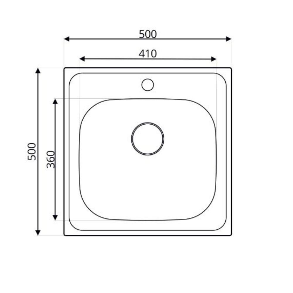 Lavello monovasca incasso monostampo N24435AS 50x50 - 3