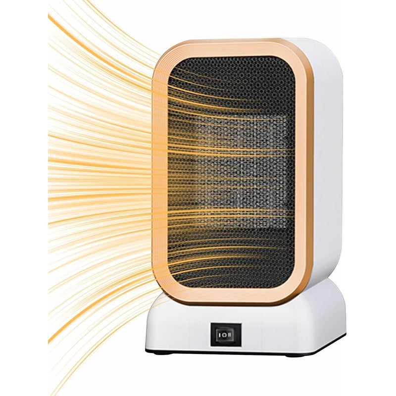 Ogrzewacz biurowy, ogrzewacz pomieszczeń | Mały, cichy ogrzewacz domowy – szybkie, regulowane i bezpieczne ogrzewanie elektryczne do biur, biały