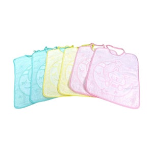 Bavoir Enfant éponge Coton 28x33 Cm - Motif Arc-en-ciel, élastique, Fabriqué Main En Italie