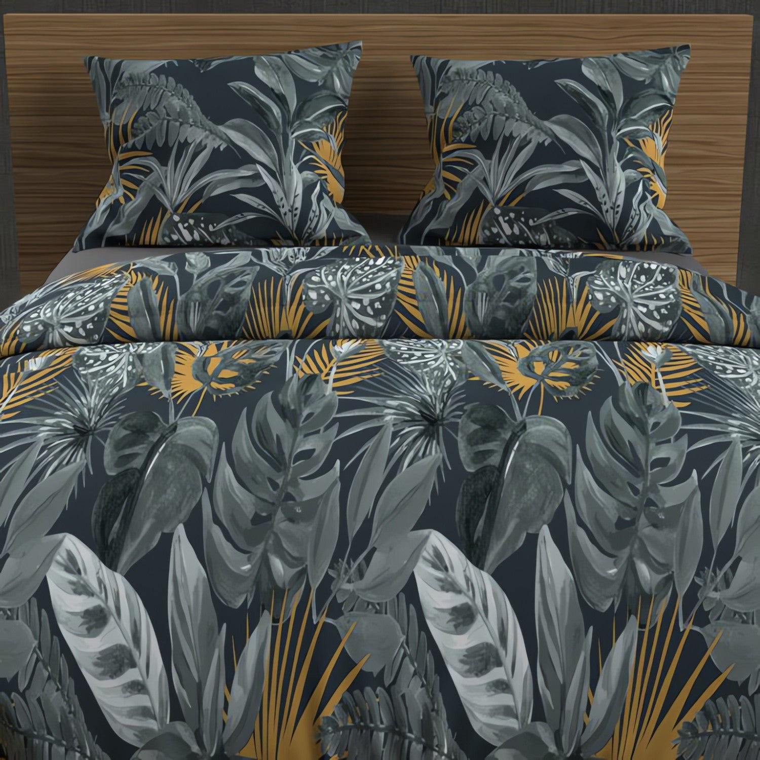 Parure housse de couette en coton 57 fils 240x220 cm TROPIC bleu, par Soleil d'ocre - 2