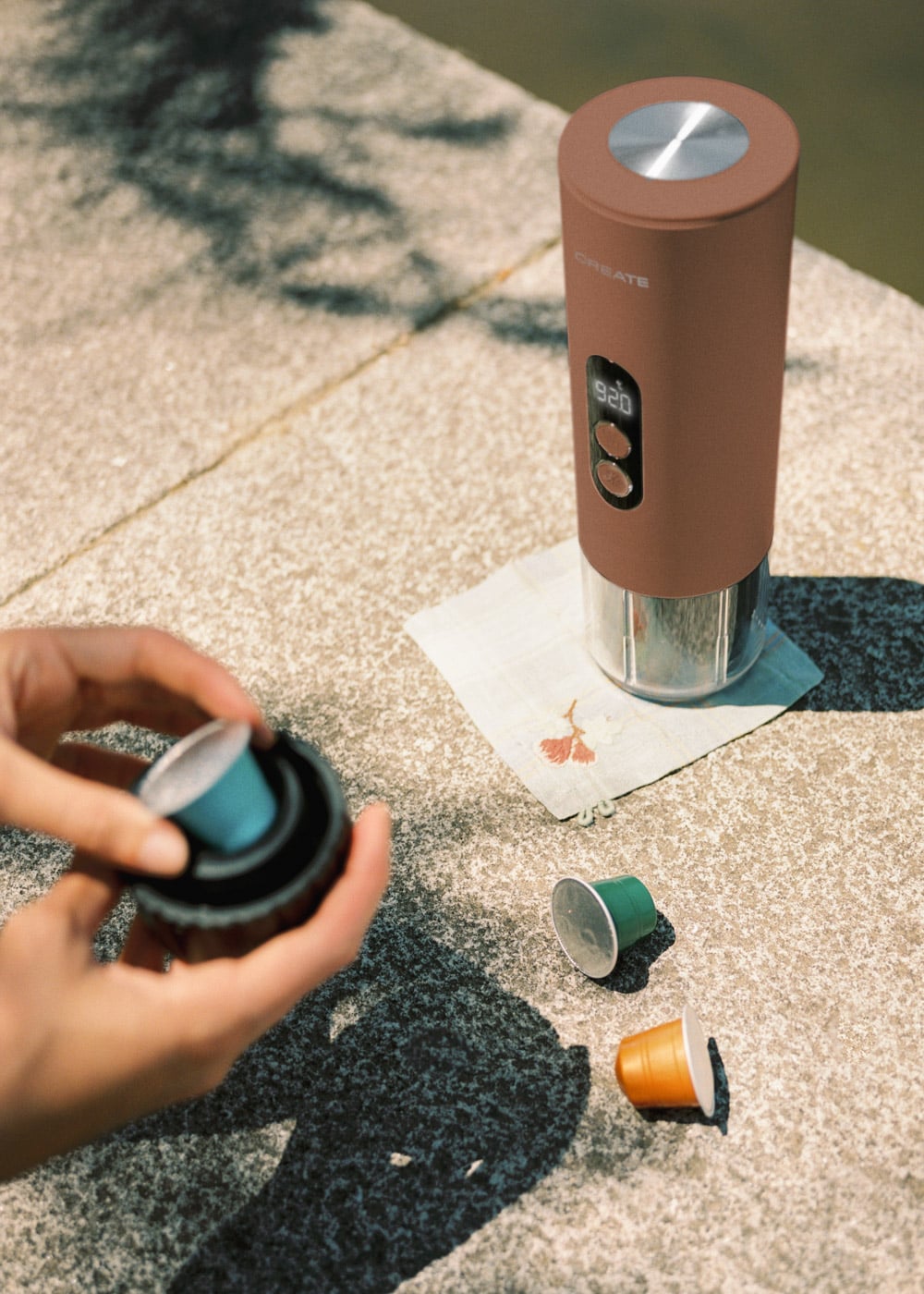 CREATE - THERA MOVE - Cafetière espresso portable 15 bars pour capsules et café moulu- Moka - 3