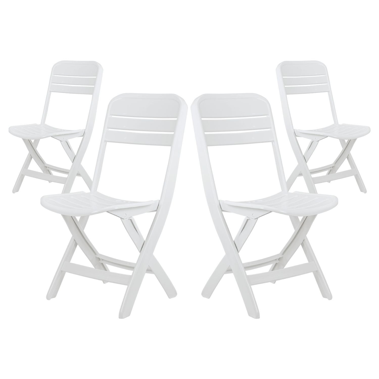 Pack Sedie Pieghevoli Bliss Bianche 52x40x82cm Thinia Home