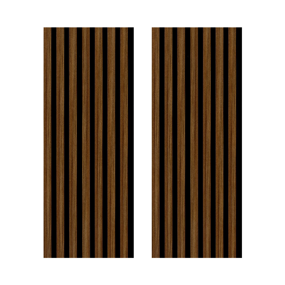 Lot de 2 Panneaux tasseaux bois MDF acoustic décor Noyer sur fond feutrine noir 2600 x 300 x 17 mm 1,56 M2 PEFC 70% - 3