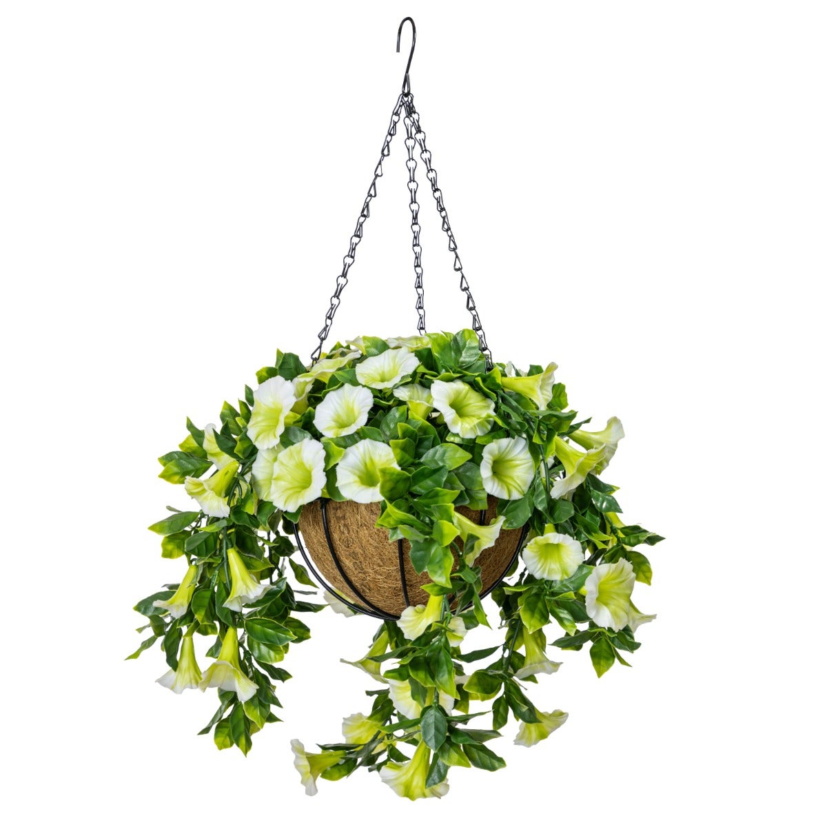 2 Vasi Sospesi Auto-irriganti Con Catena In Metallo - Bianco, In Resina PP - Ø16 X H11 Cm - Per Piante Da Interno, Balcone, Giardino, Ufficio - Con Drenaggio