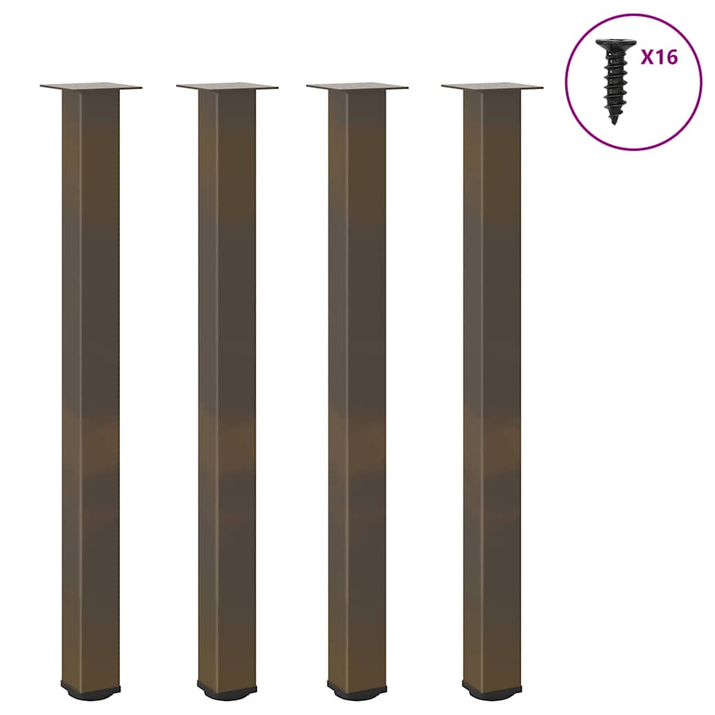 Nogi do stołu barowego 4 szt. Naturalna stal 110-112 cm Stal vidaXL