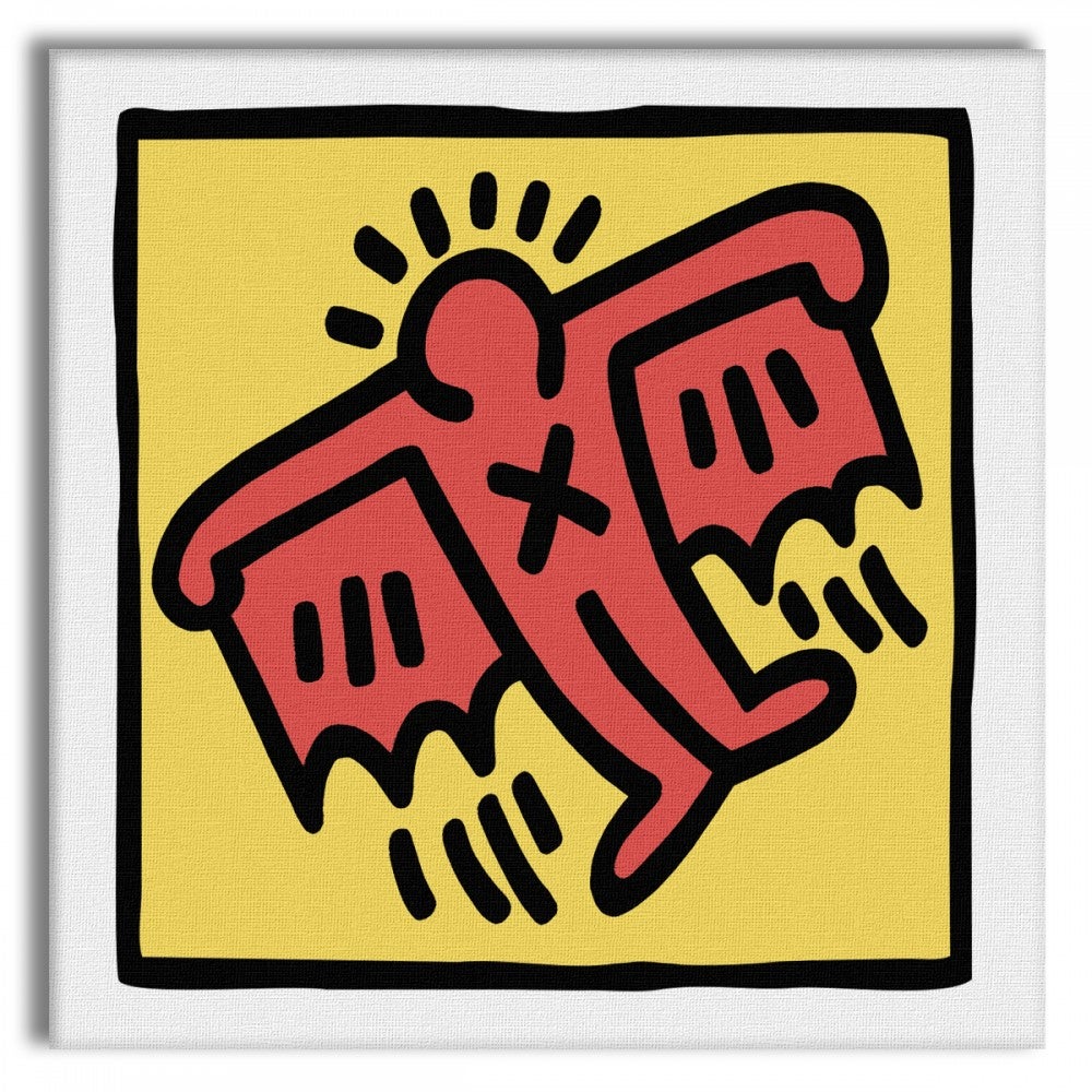 HARING - SUPERBOHATER XMAN - Obraz na płótnie na drewnianej ramie 100x100 cm