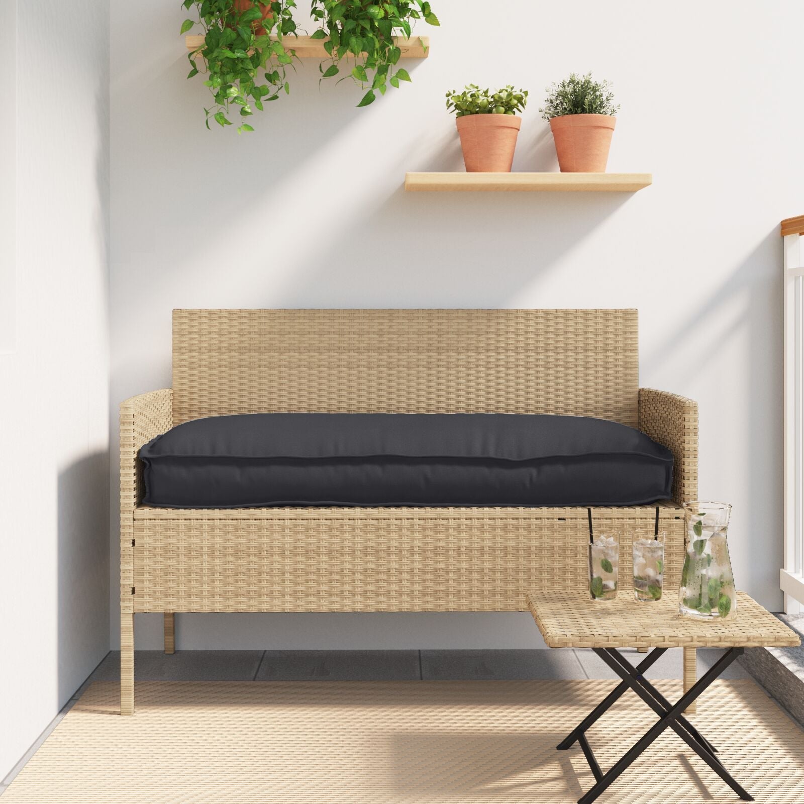 Zestaw poduszek na paletę 2 pcs Czarny 100 x 40 x 8 cm vidaXL