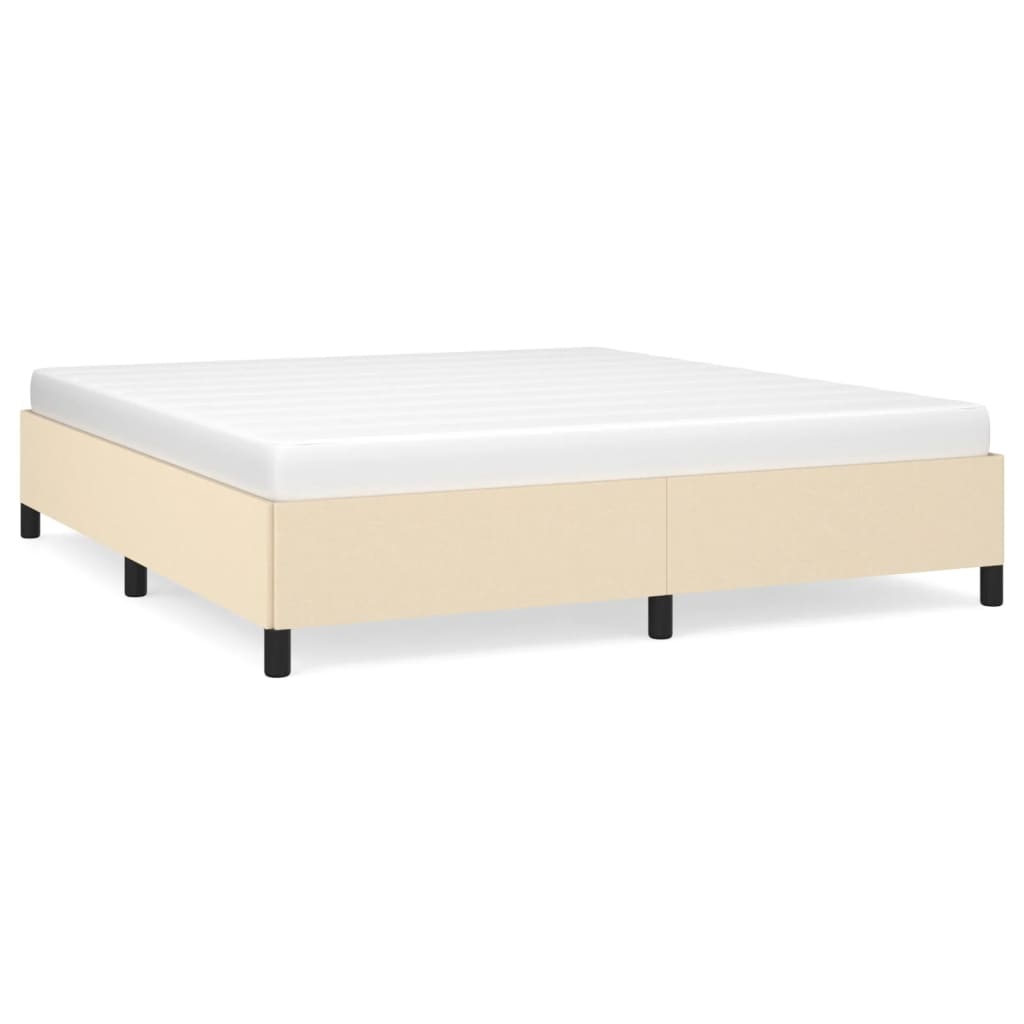 Cadre de lit sans matelas crème 180 x 200 cm en tissu - 2