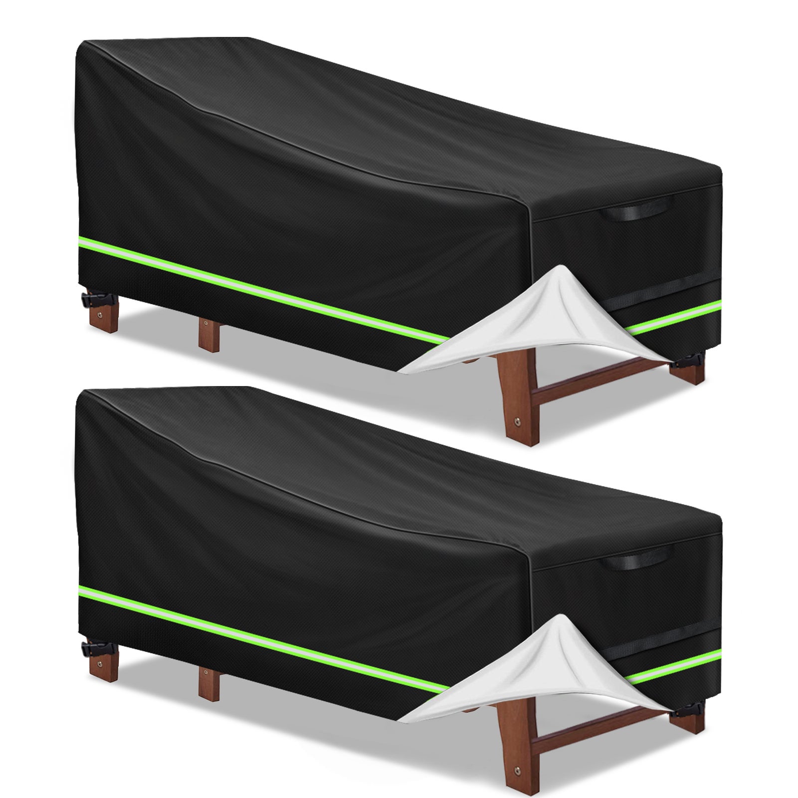 Housse De Chaise Longue Imperméable Avec Tissu Oxford Robuste, Clips