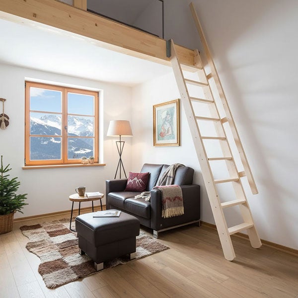 Echelle de meunier : 55cm de large - Couleur : Bois Naturel - 1 rampe - MSP/BN - 4