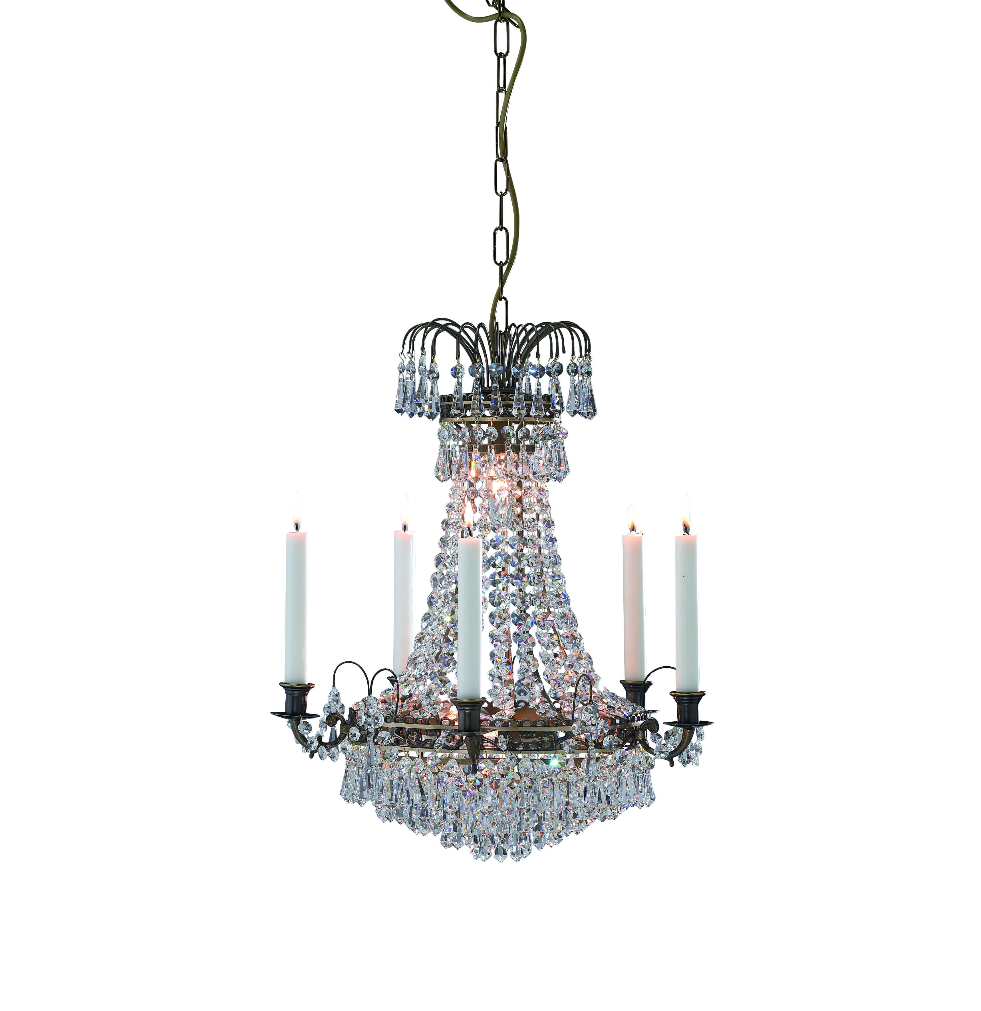 Lustre en cristal läckö antique 6 ampoules