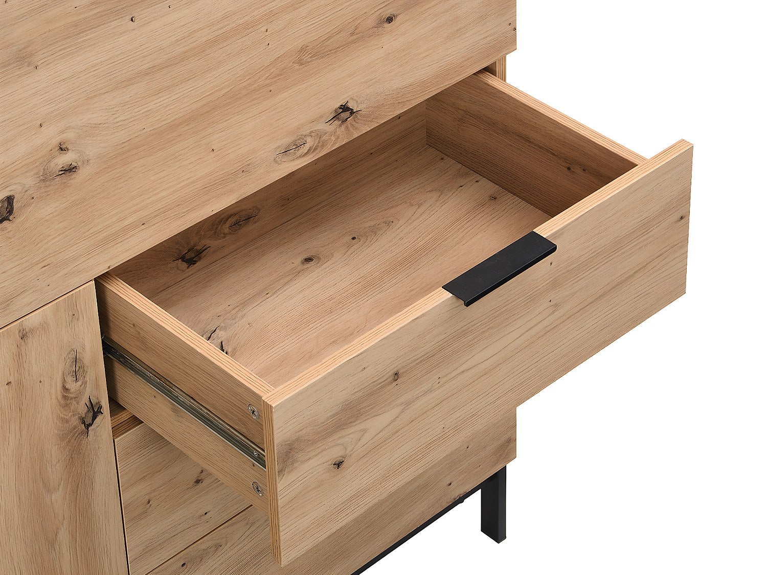 Secrétaire avec 2 portes et 3 tiroirs - MDF et métal - Coloris : Naturel - ERWIN - 7