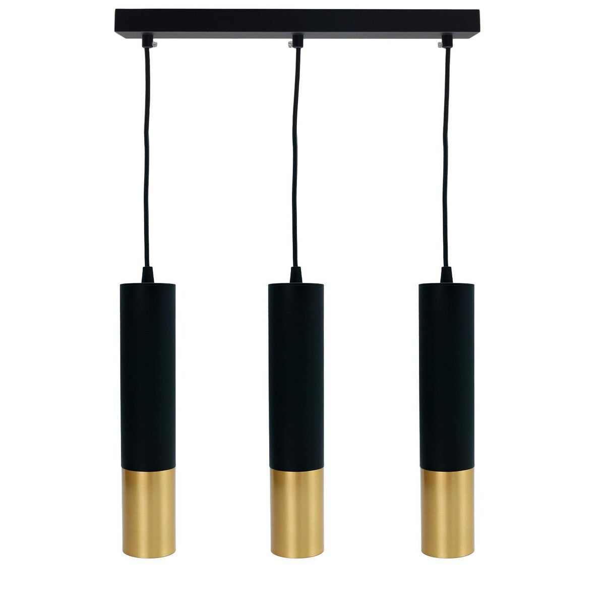 Lampa wisząca Circus czarno-złota 3xGU10x40W wym: 110 x 38 x 6 cm metal IdeaLED