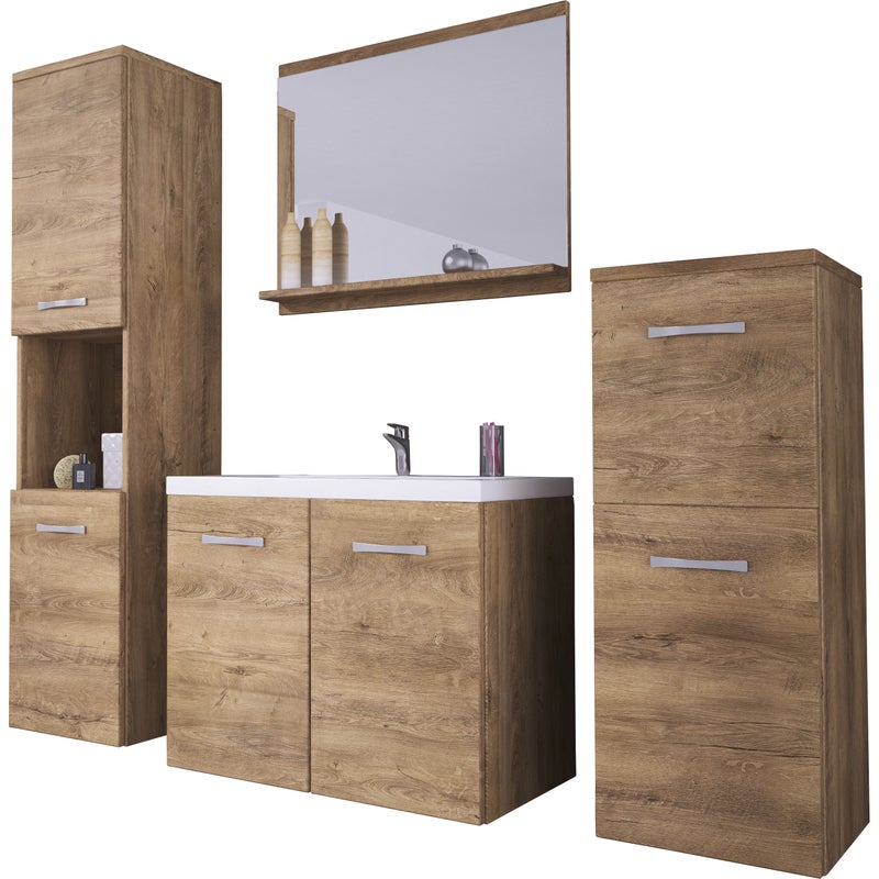 Meble łazienkowe w kolorze dąb lefkas - MALAGA