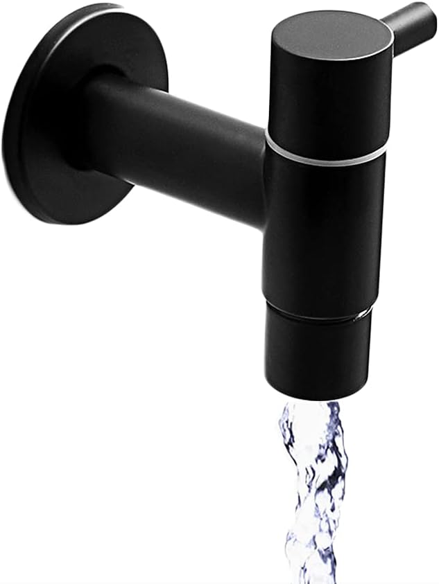 Czarny kran ze stali nierdzewnej, kran do zlewu z mopem, kran ścienny do zimnej wody, kran do zlewu w stylu retro, czarny kran ścienny, odpowiedni do