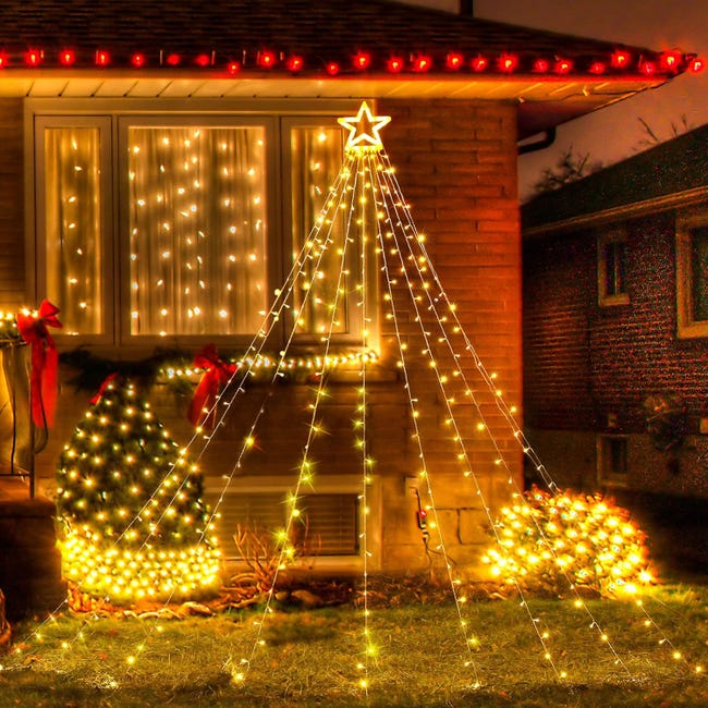 Guirlande Lumineuse Noël à Piles - 3 Sets Avec Motifs étoiles, Sapins, Rennes, 105 LED, 8 Modes, Télécommande