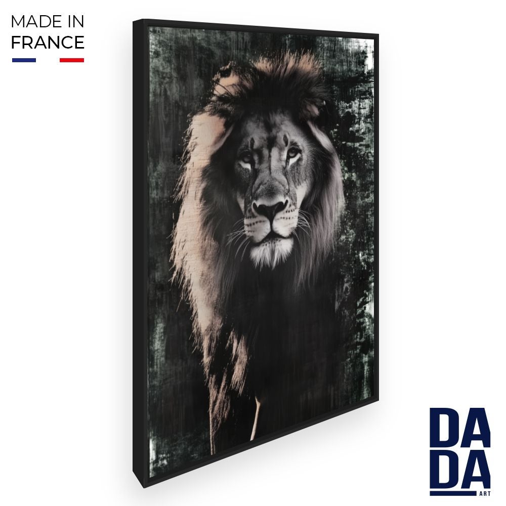Ensemble De 5 Toiles Murales Encadrées - Thème Lion - Décoration Salon