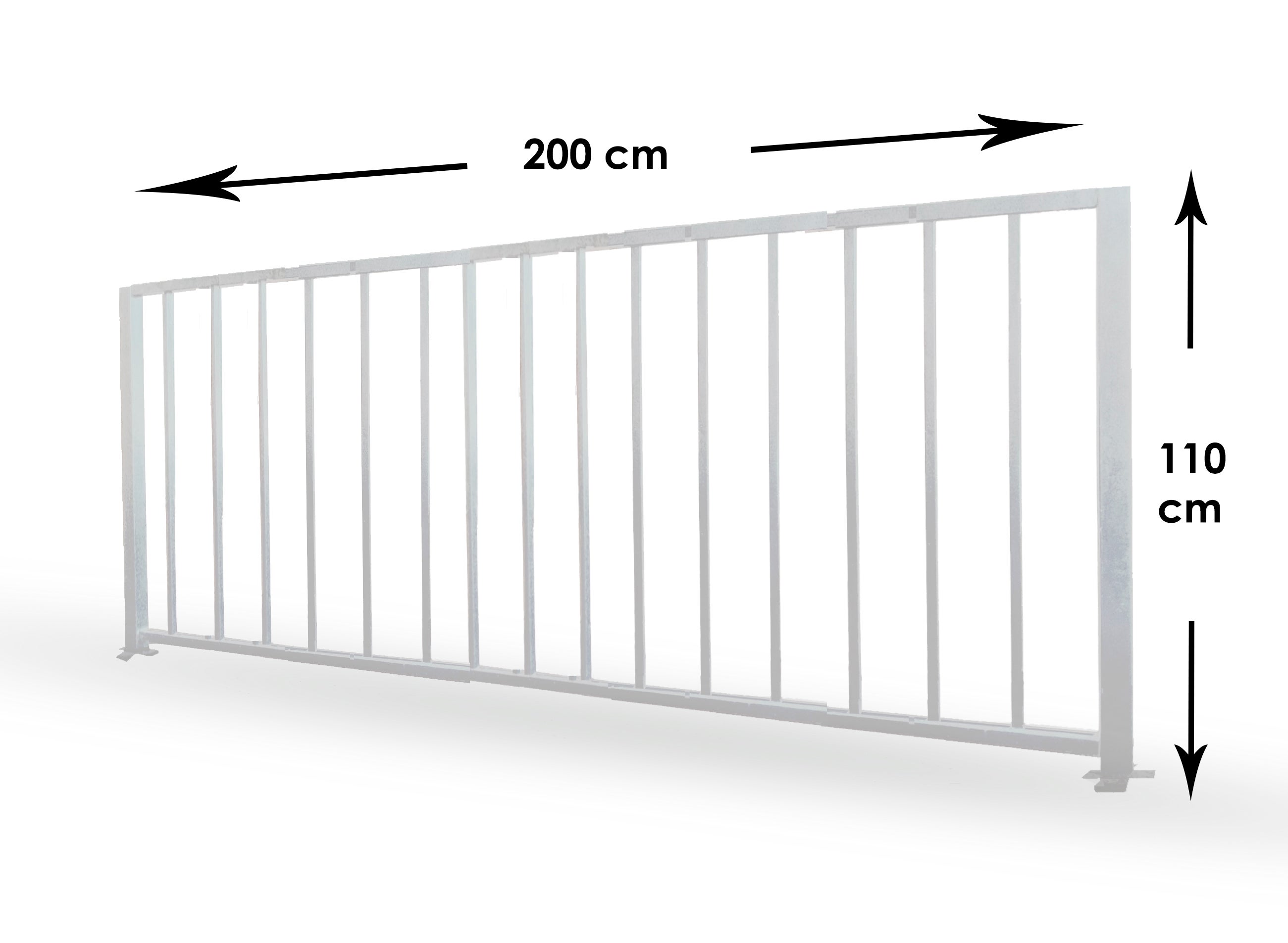 Clôture de jardin BLANC – 200 cm de largeur x 110 cm de hauteur - 2
