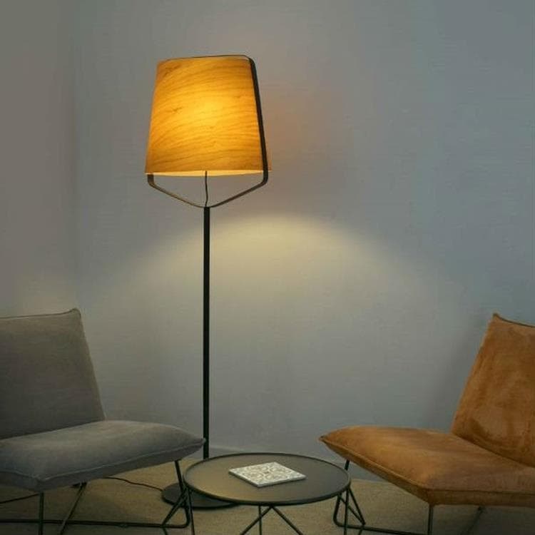 STOOD-Lampadaire Métal et Bois H182cm - - 2