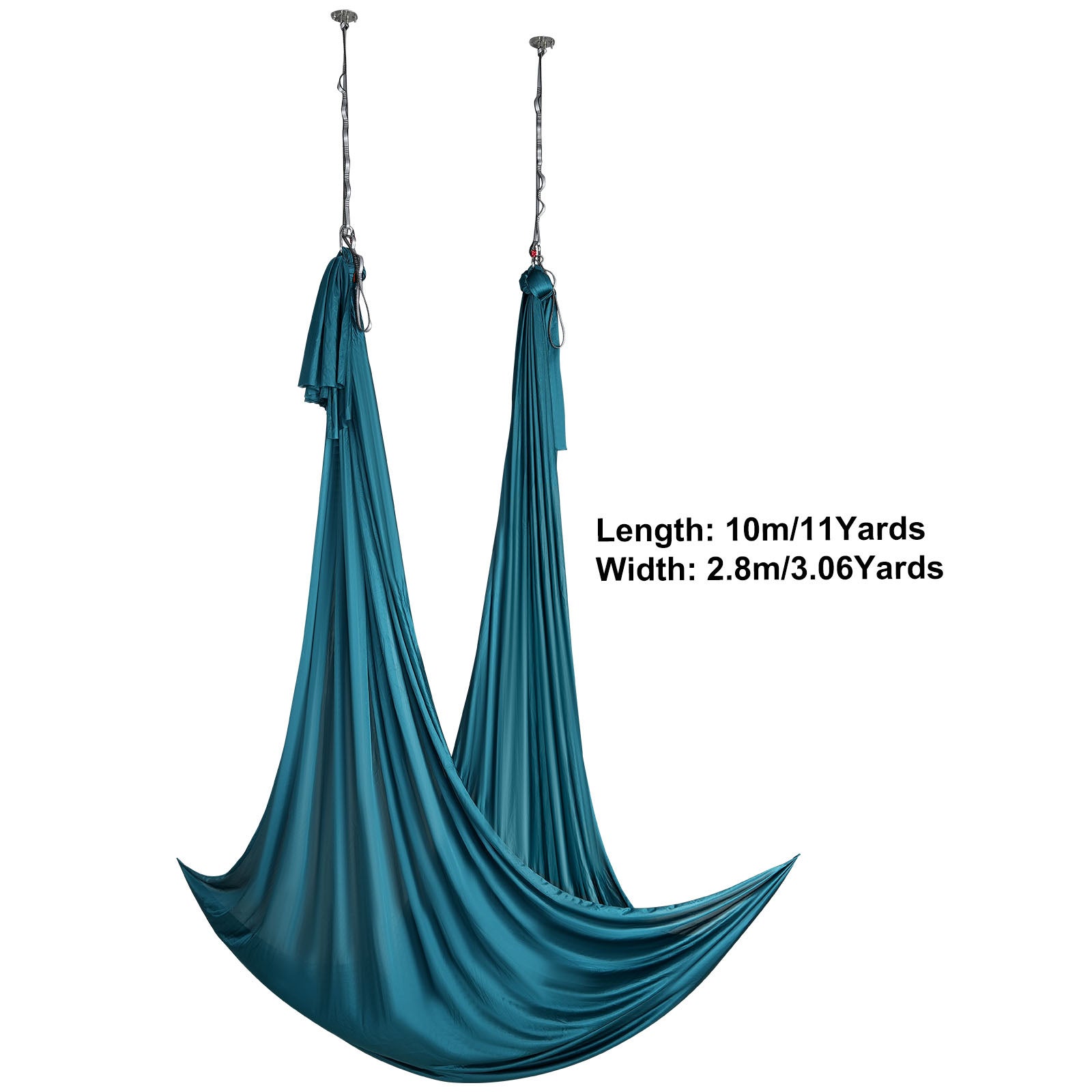 Balançoire aérienne en soie SucceBuy 11 m hamac nylon 100 g/m², montage facile, , musculation, antigravité, vert - 2