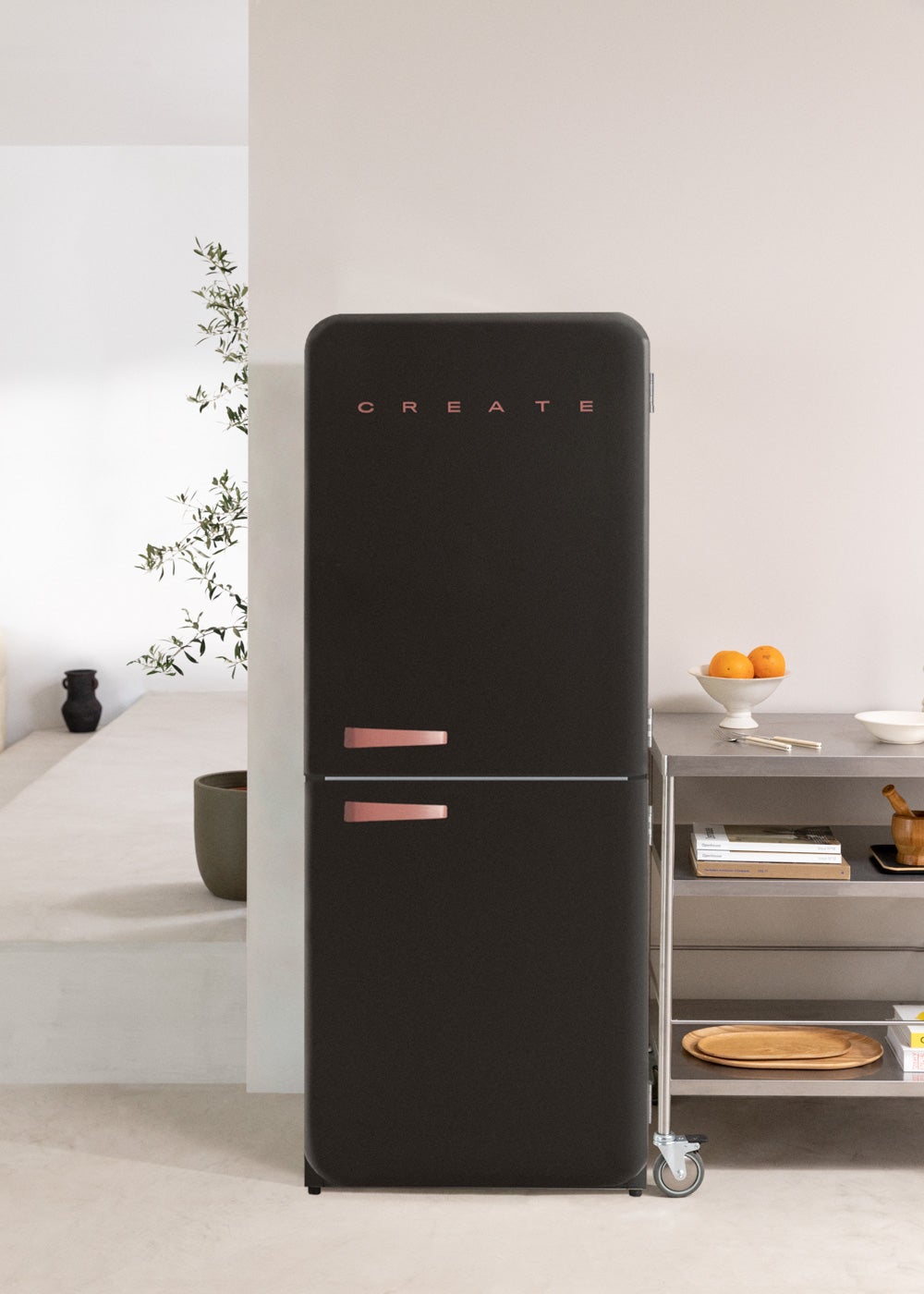 CREATE - FRIDGE RETRO COMBI 401L - Lodówka kombinowana w stylu retro - Noir