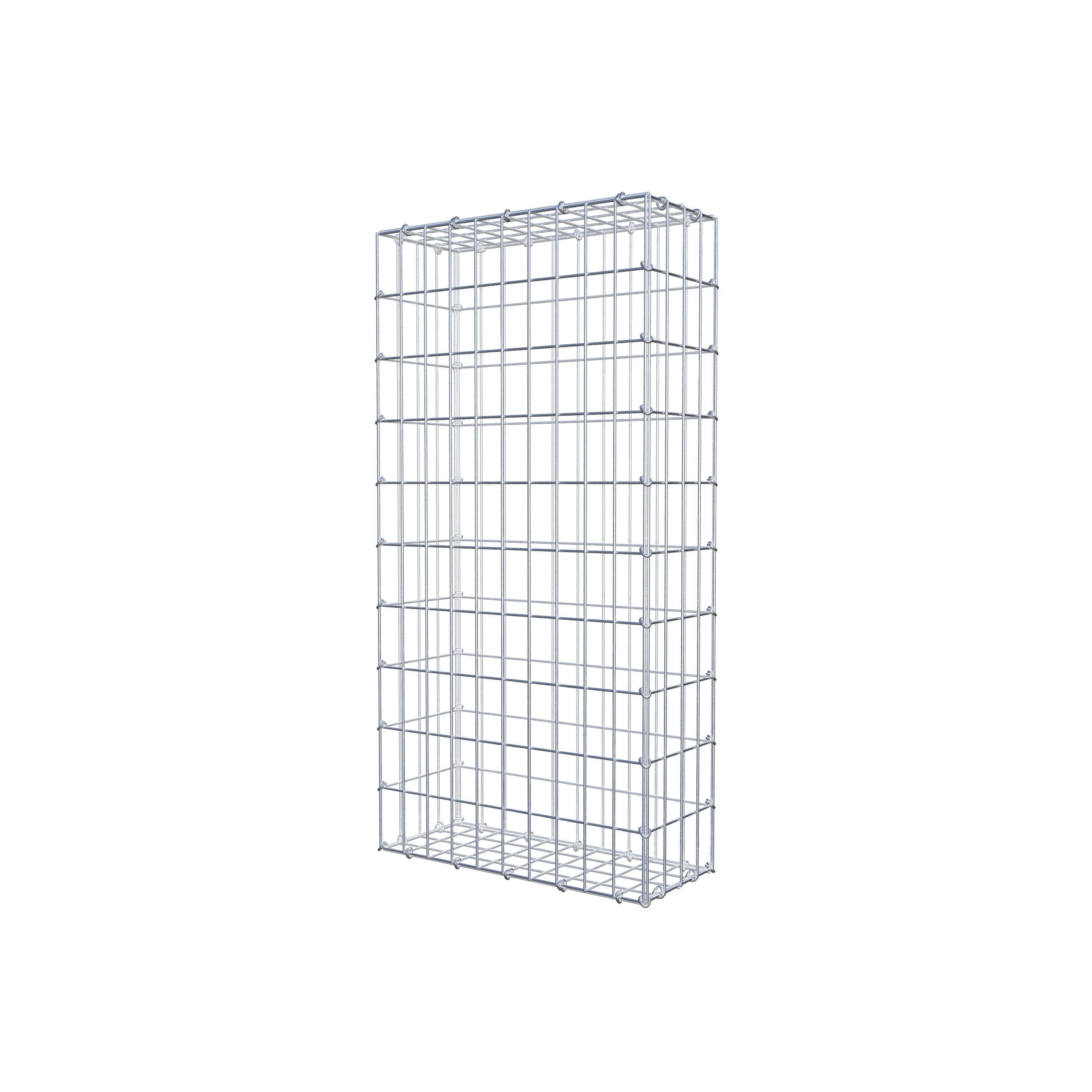 Gavión de acero galvanizado 100x20x50cm (LxAxP), malla 5 x 10cm, Anillo en C, jaula metálica para muro o jardín - 2