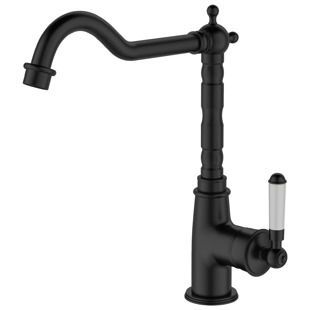 Leeds czarna bateria zlewozmywakowa w stylu retro