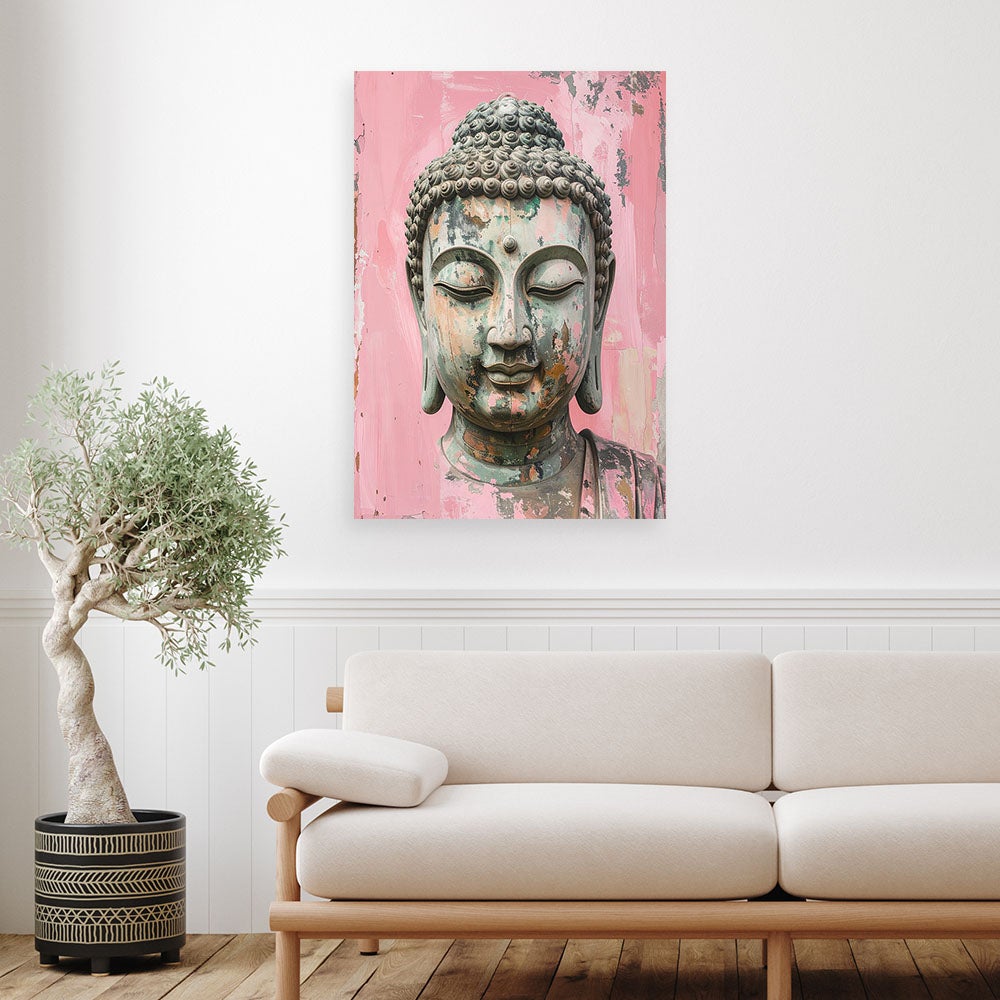Obraz do salonu sypialni biura, Różowy Budda Zen Spa Bambus 60x90 - 2