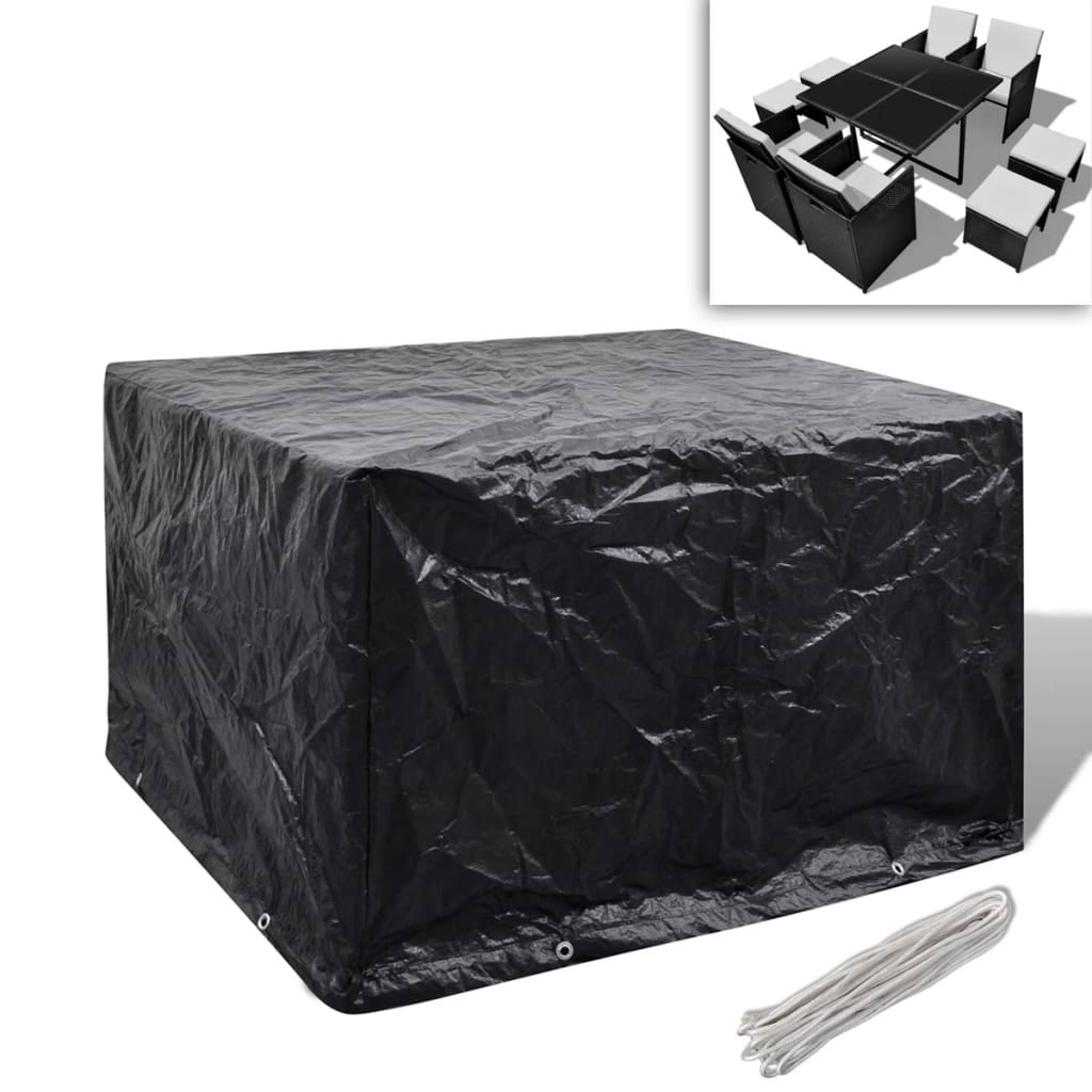 Funda Impermeable Para Muebles De Jardín - Tamaño 150x150x80 Cm, Color Plata | Anti-UV, Con Cuerda Y Hebillas